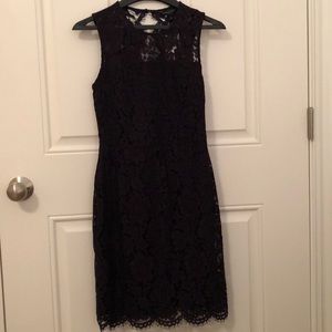 Banana republic navy and purple lace dress